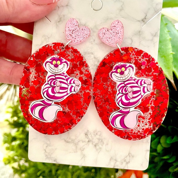 Cheshire Cat Acrylic Earrings - Picture 2 of 5